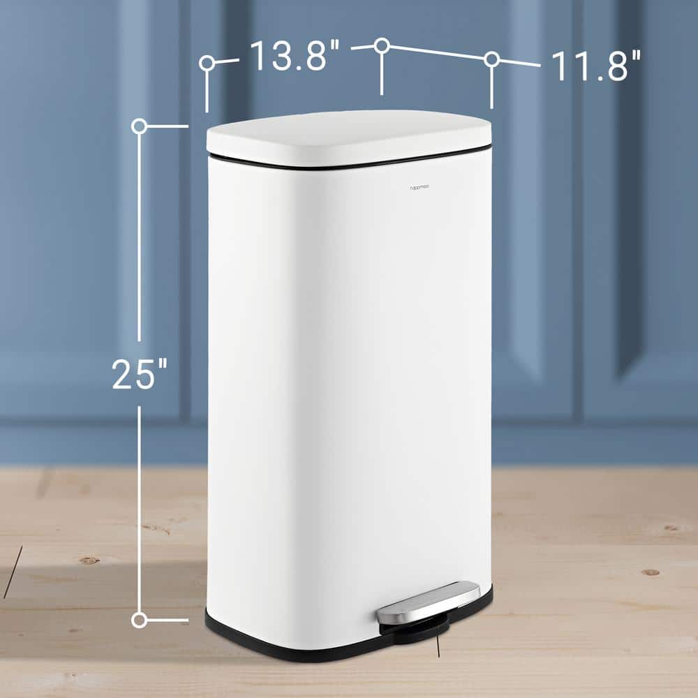 Curtis 8-Gallon White Stainless Steel Step-Open Trash Can
