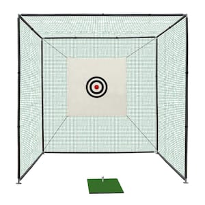 Outdoor 10 ft. Golf Practice Net Cage Metal Frame Hitting Net Kit