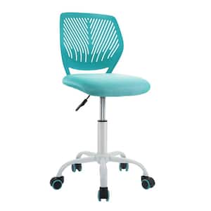 Turquoise Sponge Adjustable Office Task Desk Armless Chairs