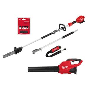 M18 FUEL 10 in. 18V Lithium-Ion Brushless Cordless Pole Saw with Attachment Capability, Blower, Extra 10 in. Chain