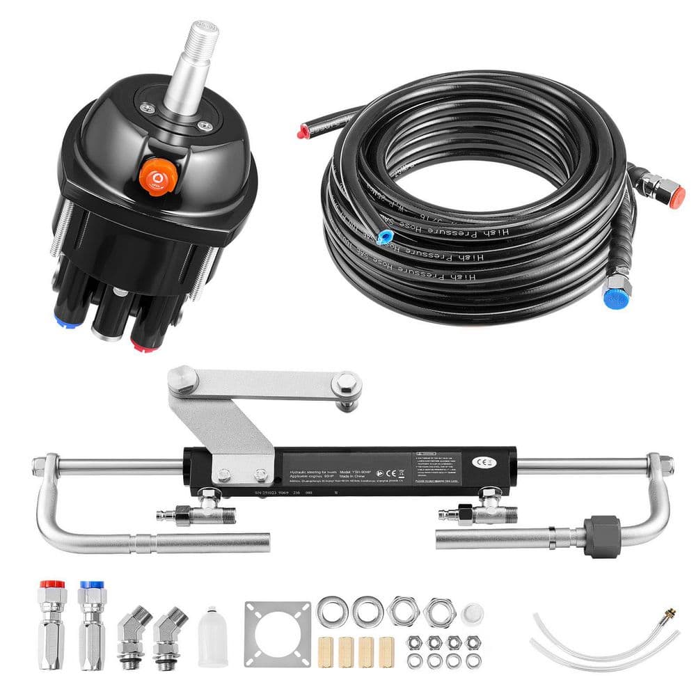 Hydraulic Steering Kit, with 6.9 MPa/1,000 psi Helm Pump, Two-Way Lock Cylinder, and 20 ft. High-Strength Hoses, 90 HP price history on PriceWatchPro