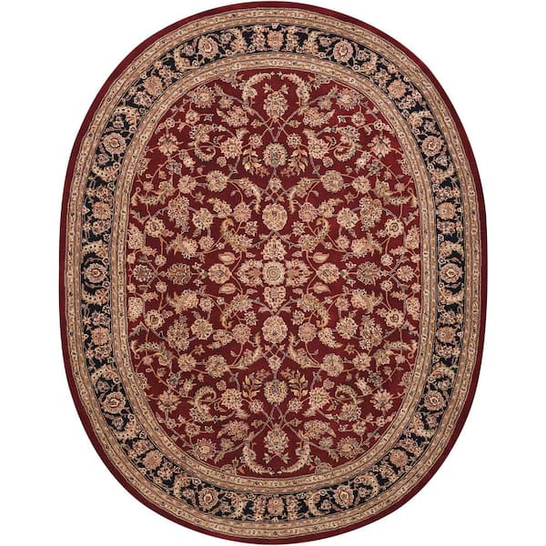 Nourison 2000 Burgundy 8 ft. x 10 ft. Persian Traditional Oval Area Rug