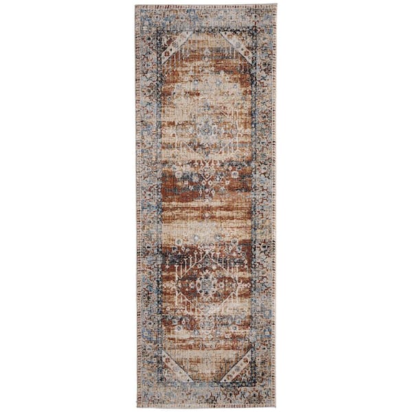 Blue 2 x 8 ft. Loomed Abstract Runner Indoor Area Rug
