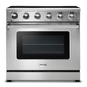 36 in. 6.0 cu. ft. Electric Range with Convection in Stainless Steel