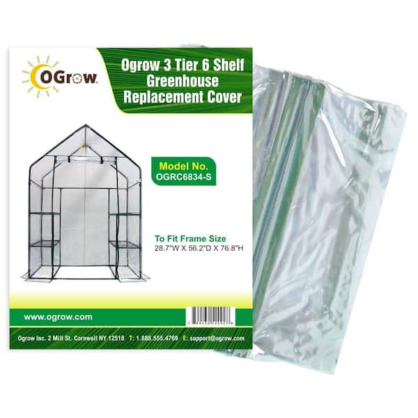 OGROW Machrus Ogrow Premium PE Greenhouse Replacement Cover for Walk in Greenhouse Fits Frame 29 in.Lx56 in.W x77 in.H