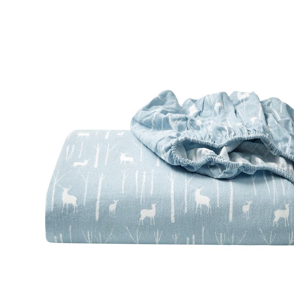 Full Gray Cotton Flannel Deep Pocket Sheet Set