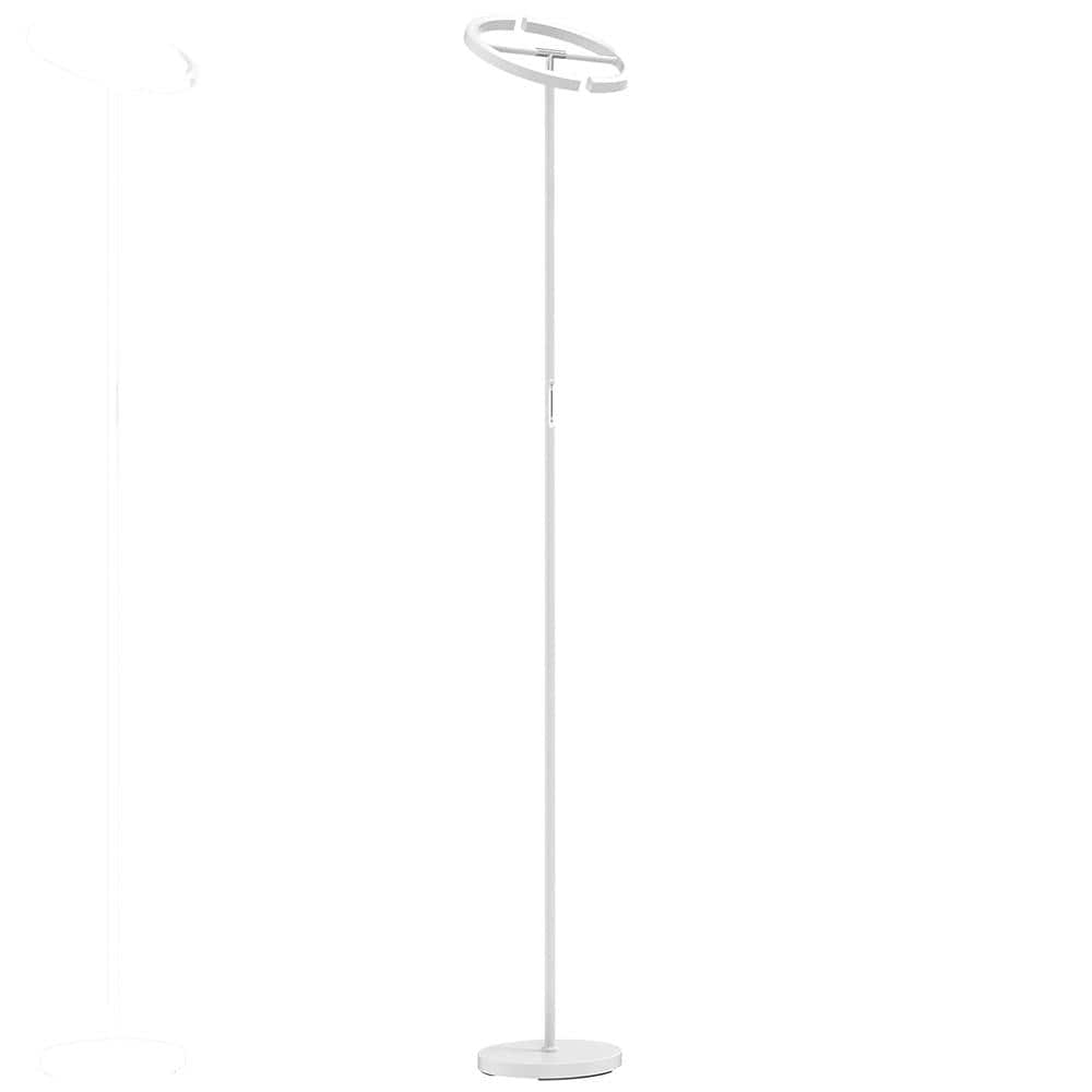 Contemporary 69 in. White Modern 2-Light Smart Dimmable Standard Floor Lamp