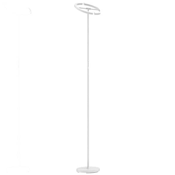 Contemporary 69 in. White Modern 2-Light Smart Dimmable Standard Floor Lamp for Living Room with Remote