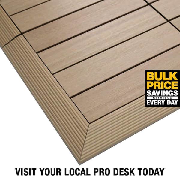 1/6 ft. x 1 ft. Quick Deck Composite Deck Tile Outside Corner Fascia in Canadian Maple (2-Pieces/Box)