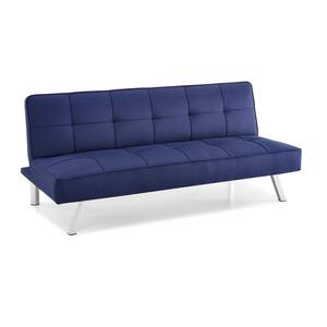 Calgiri 66 in. Armless 3-Seater Sofa in Blue