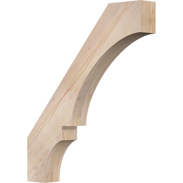 Ekena Millwork 3 1/2"W x 24"D x 28"H Balboa Smooth Knee Brace, Douglas Fir