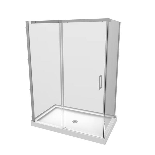 Renwil 32 in. x 48 in. x 77 in. 3-Piece Shower Stall in Chrome