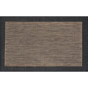 Eco Solid Border Gold 2 ft. x 3 ft. Indoor/Outdoor Area Rug