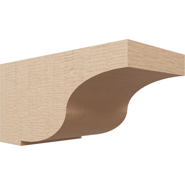 Ekena Millwork 7 in. x 7 in. x 14 in. Wide Van Buren Rough Cedar Woodgrain TimberThane Corbel, Primed Tan