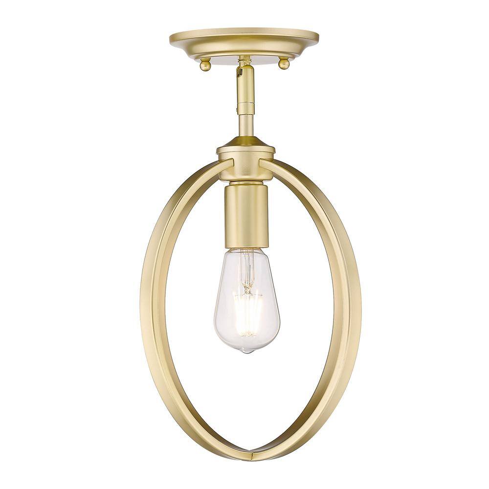 Olympic Gold Mini Pendant Light with Open Frame Design