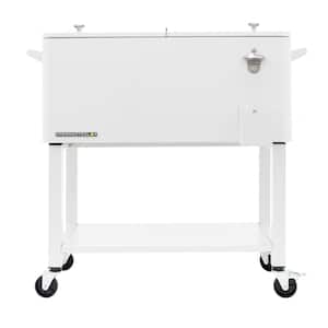 80 qt. White Outdoor Patio Cooler with Removable Basin