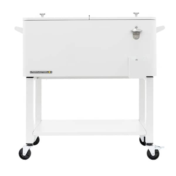 PERMASTEEL 80 qt. White Outdoor Patio Cooler with Removable Basin