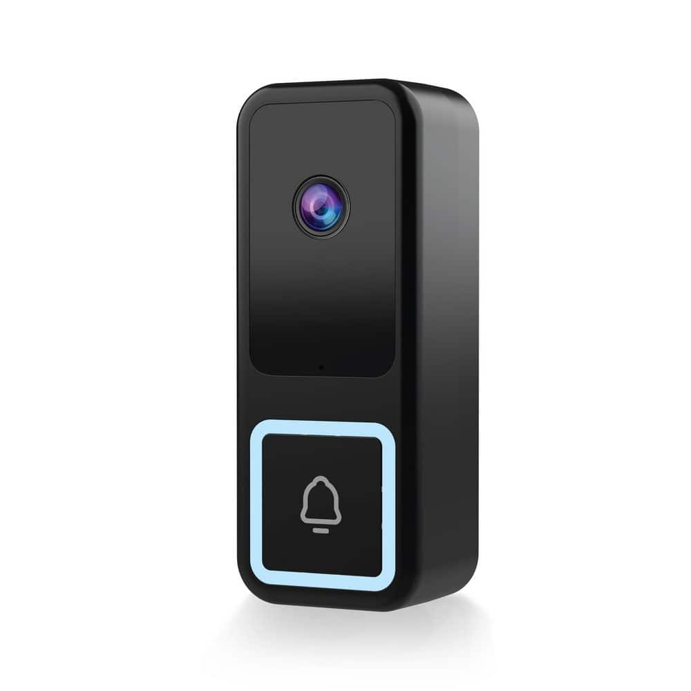 Feit Electric Smart Hardwired Doorbell Camera with 2K HD Video, Night Vision, Motion Detection, & 2-Way Audio, Black