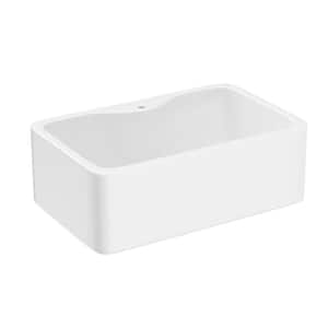 18.88 in. x 15 in. White Ceramic Rectangular Bathroom Vessel Sink with Single Faucet Hole
