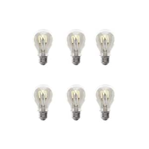 40-Watt Equivalent A19 Dimmable H Shape Filament Clear Glass E26 Vintage Edison LED Light Bulb, Warm White (6-Pack)