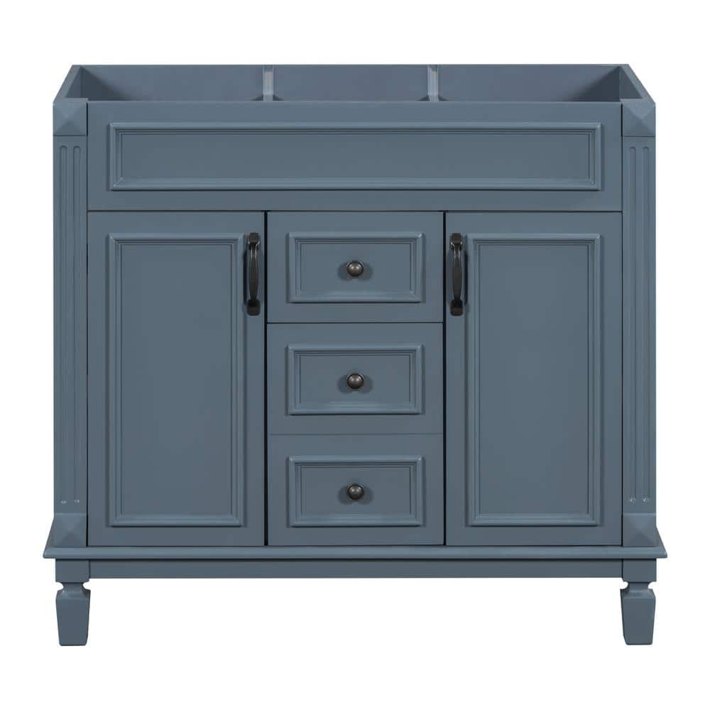 36 in. Bath Vanity Cabinet without Top in Blue with 2-Soft Closing Doors and 2-Drawers Unassembled price history on PriceWatchPro
