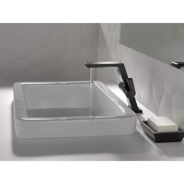 Pivotal Mid-Height Single Hole Single-Handle Bathroom Faucet in Matte Black