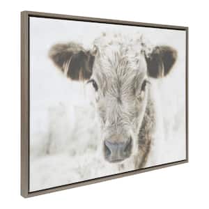 "Rustic Cow Farm Animal Portrait" by Alicia Abla, 1-Piece Framed Canvas Animals Art Print, 28 in. x 38 in.