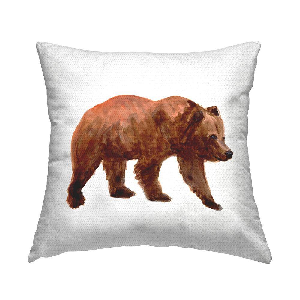Woodland Brown Bear Brown Square Outdoor Throw Pillow price history on PriceWatchPro