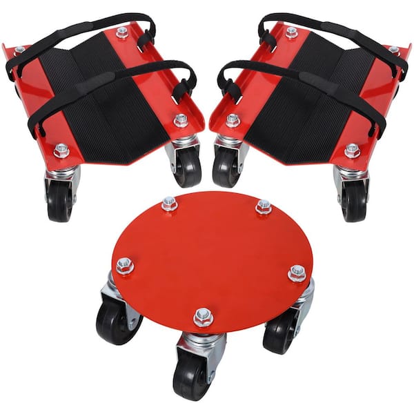 Afoxsos 2.5 in. Swivel Casters and Rubber Pad-Heavy Duty V-Slide with 1500 lbs. Capacity in Red