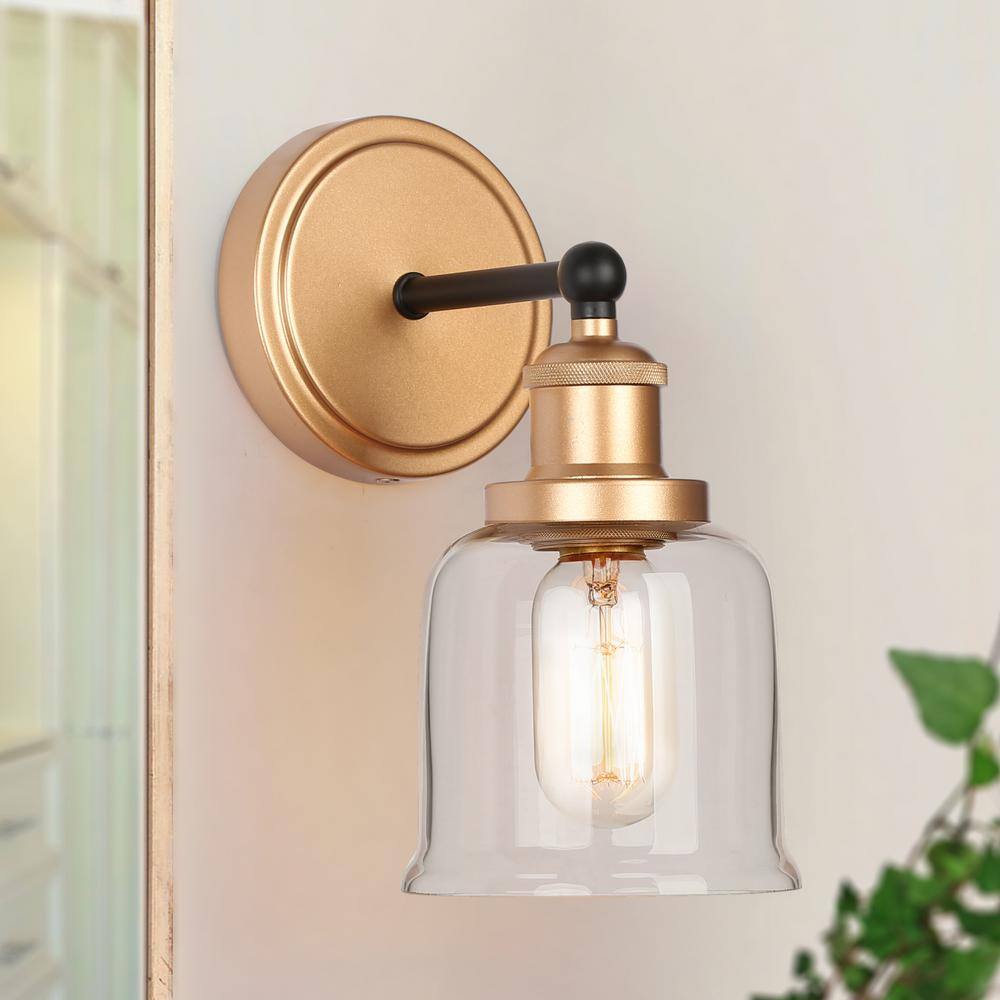 Zevni Bluec Modern Dark Gold Bathroom Vanity Light, Farmhouse Black ...