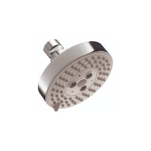 3-Spray 4 in. Single Wall Mount Fixed Adjustable Shower Head in Chrome