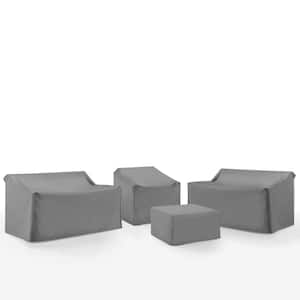4-Pieces Gray Outdoor Sectional Furniture Cover Set