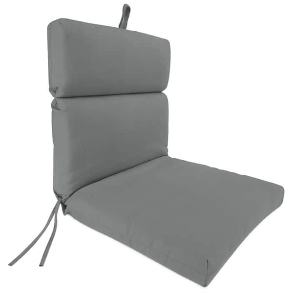 44 in. L x 22 in. W x 4 in. T Rectangular Outdoor Dining Chair Cushion in Grey Solid