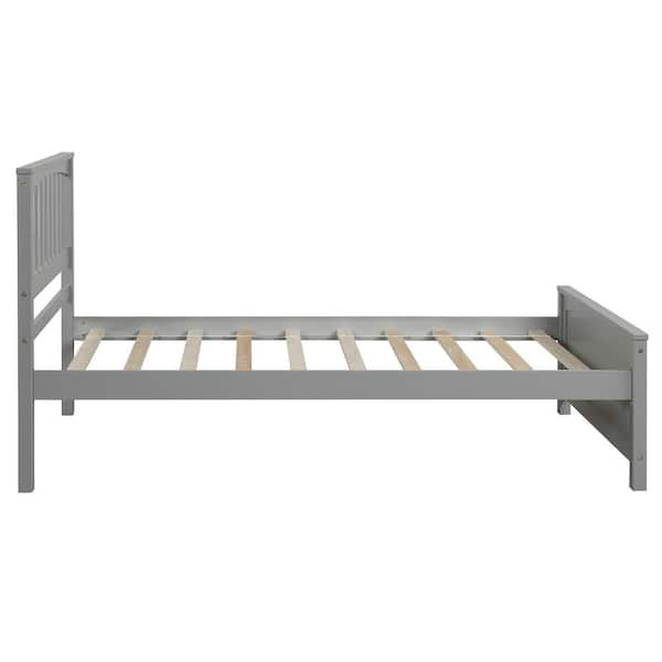 Bonnlo Twin Size Solid Wood Platform Bed Frame, Single Bed with Headbo –  SHANULKA Home Decor