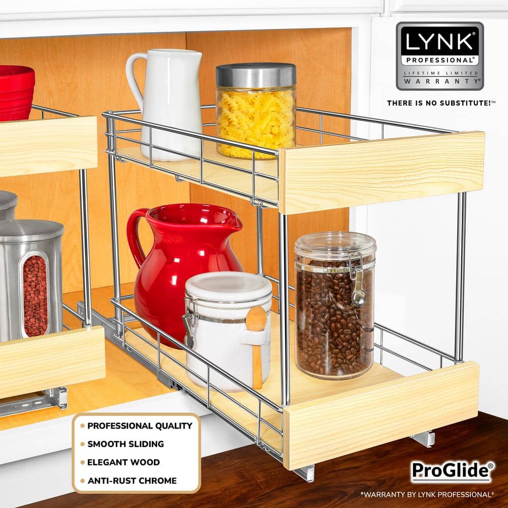 Lynk Professional 2-Tier Wood and Steel Pull Out Organizer