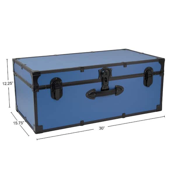 Seward Classic 32 in. x 13.25 in. x 17.75 in. Trunk with Lock, Misty Blue  SWD5118-01 - The Home Depot