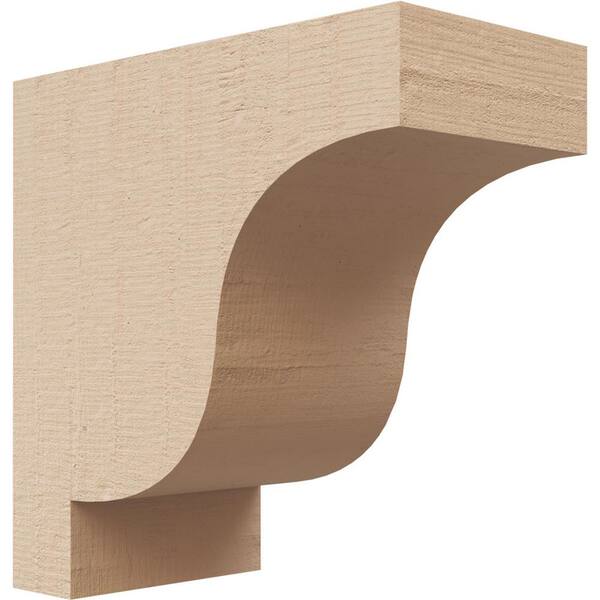Ekena Millwork 2 in. x 4 in. x 4 in. Series 1 Classic Newport Rough Cedar Woodgrain Timberthane Polyurethane Corbel, Primed Tan