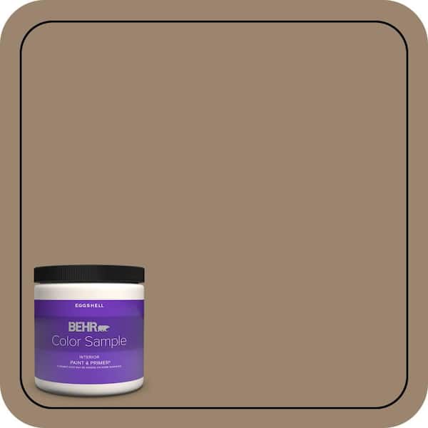 BEHR PREMIUM PLUS 8 oz. #MQ2-48 Sturdy Brown Eggshell Enamel Interior Paint & Primer Color Sample