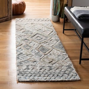 Casablanca Gray/Olive 2 ft. x 8 ft. Abstract Runner Rug