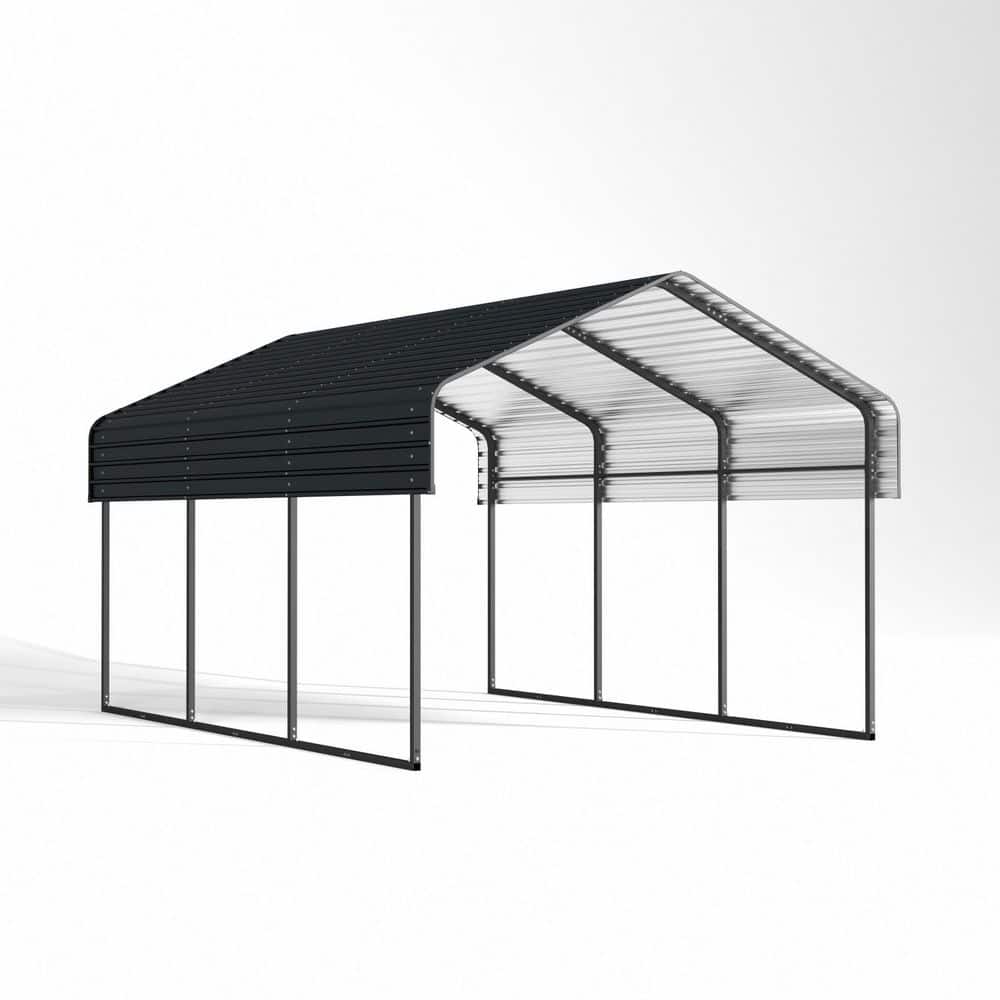 Orion Heavy Duty 10 ft. W x 15 ft. D Black Roof Galvanized Metal Carport Outdoor Garage price history on PriceWatchPro