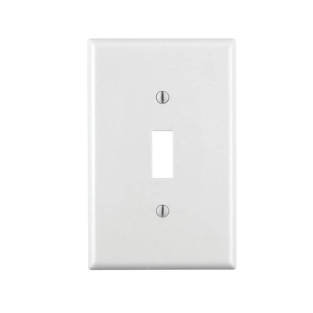 Leviton 1-Gang White Toggle Plastic Midway/Midsize Wall Plate (1-Pack ...