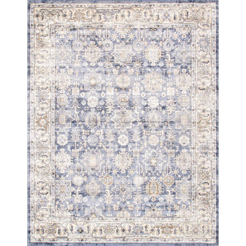 Pasargad Home Amadeus Blue 12 ft. x 15 ft. Polypropylene and Polyester