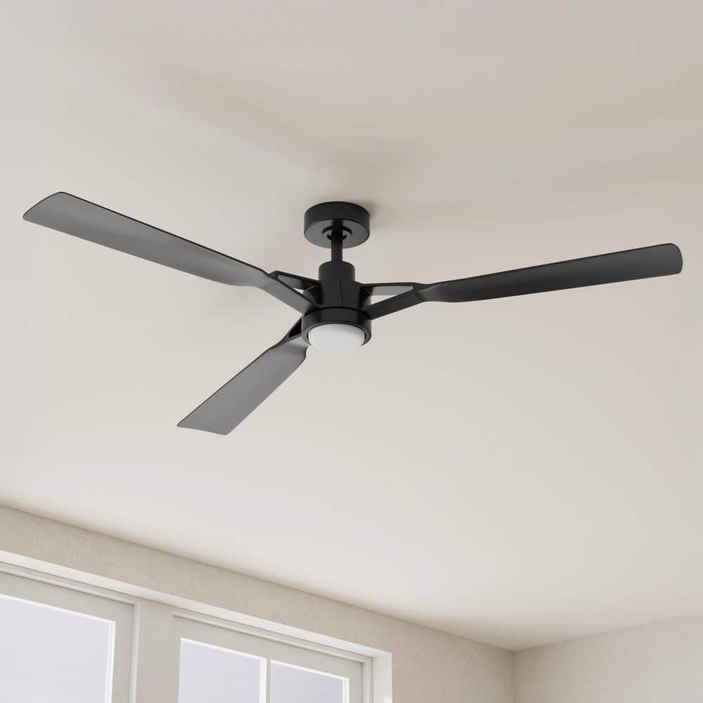 Belen 60" Matte Black Ceiling Fan with LED Light and Remote