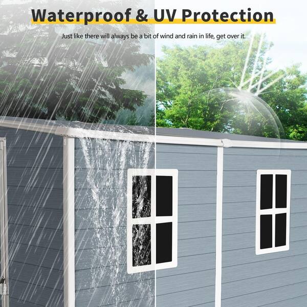 Gray 8 ft. W x 4 ft. D All-weather Waterproof Resin Outdoor