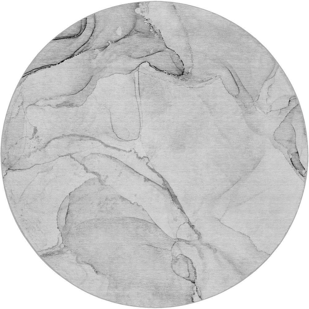 Dream Shag Premium Machine Washable Abstract ADS523 Silver 8 ft. x 8 ft. Round Rug price history on PriceWatchPro