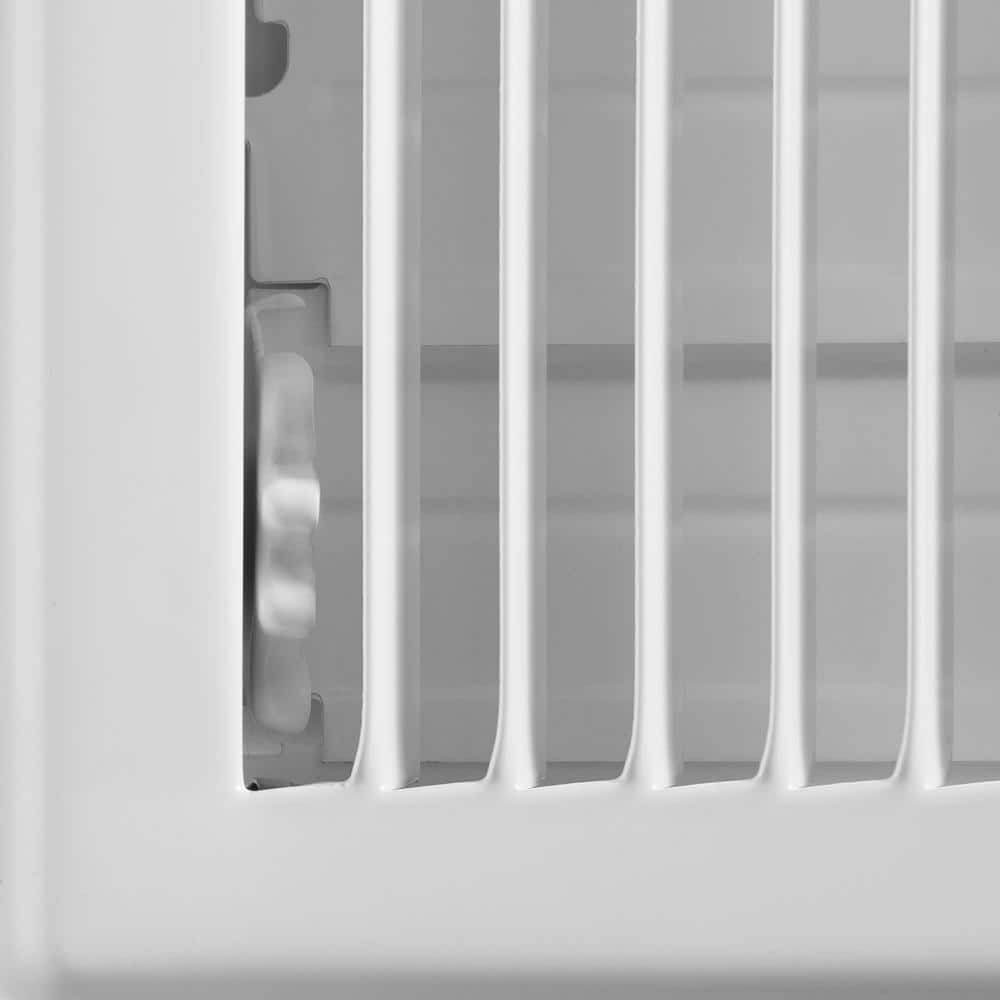 6 in. x 10 in. White Steel 2-Way Floor Register