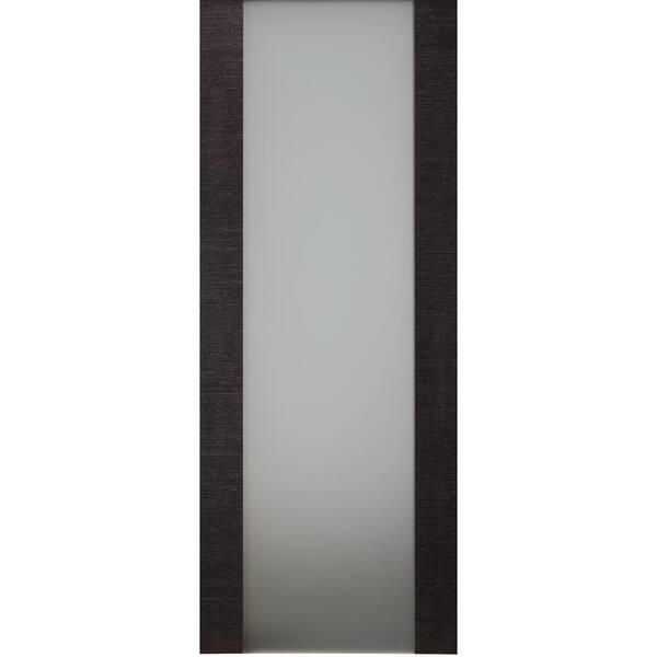 Belldinni Vita 17.75 in. x 83.25 in. No Bore Solid Composite Core 2-Lite Glass Shambor Finished Wood Composite Interior Door Slab