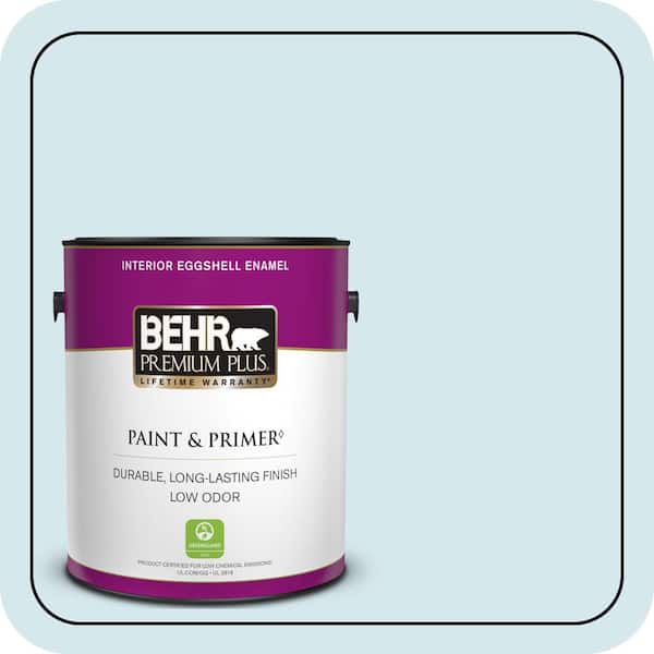 BEHR PREMIUM PLUS 1 gal. #S490-1 Permafrost Eggshell Enamel Low Odor Interior Paint & Primer