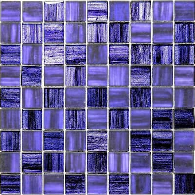 Purple 11.3 in. x 11.3 in. Polished and Matte Finished Glass Mosaic Tile (4.43 sq. ft./Case)