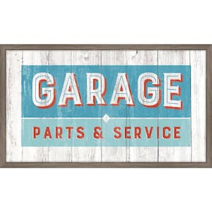 Vintage Garage Sign Framed Giclee Typography Art Print 27 in. x 16 in.